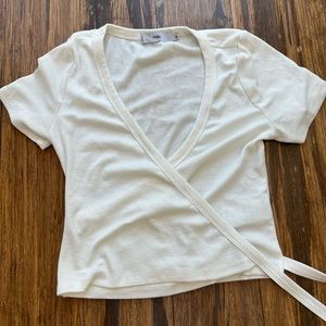 Adika White Wrap Shirt Size: S